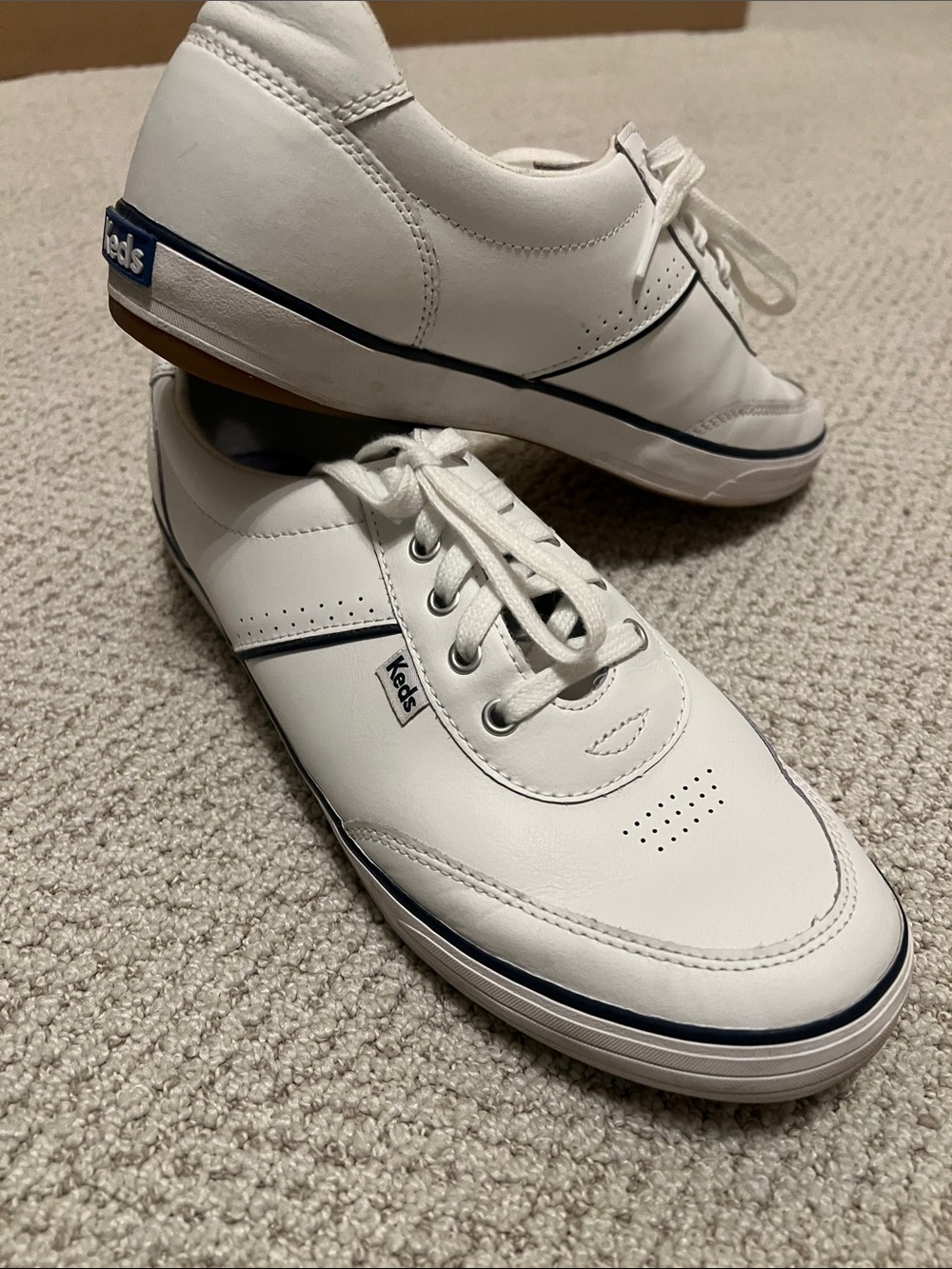 Keds White Sneakers with Navy Trim